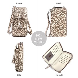 Pearl Angeli Small Crossbody Phone Bag RFID Women Wallet Cellphone Credit Card Purse with Adjustable Shoulder Strap(Retro Brown)