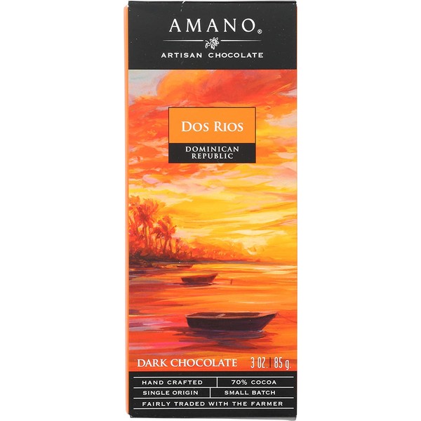 Amano Artisan Chocolate, Chocolate Bar Dos Rios 70, 3 Ounce
