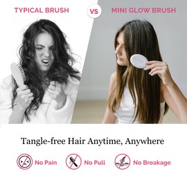 Pony Pick - White Mini Hair Brush - Travel size, Compact Hair Brush for Wet & Dry Hair - On-the-go Travel - Easy to Use Hair Detangler Brush