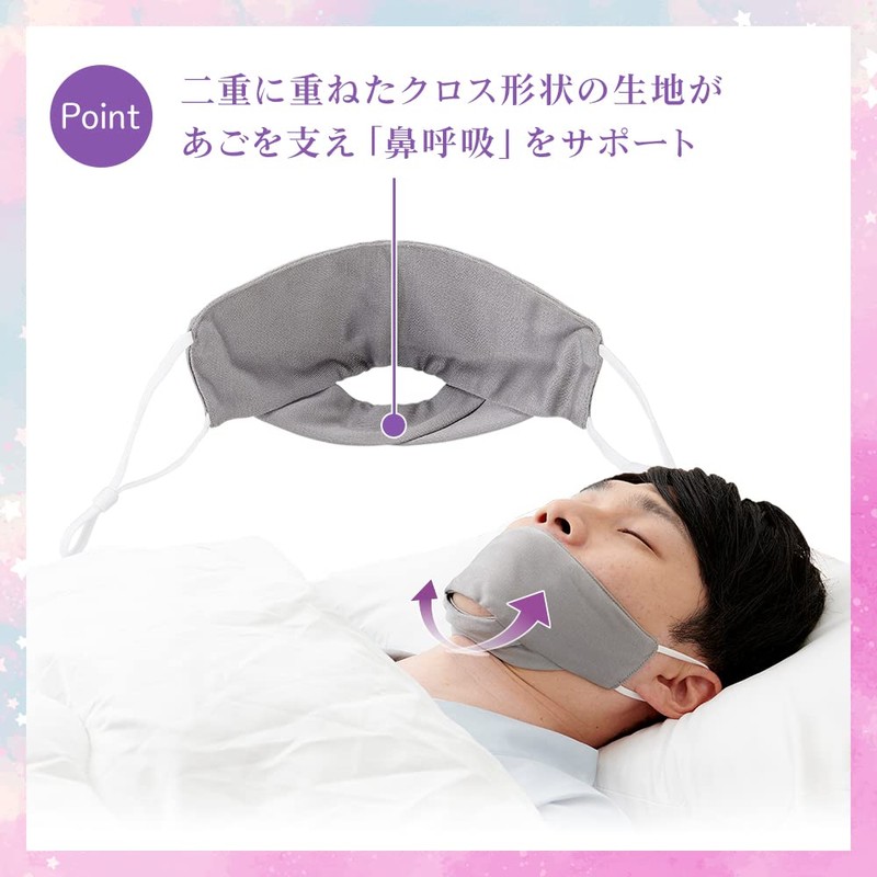 Eyedia 1009456 Silk Nose Breathing Mask for Sleeping, Large, Gray,