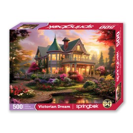 Springbok Victorian Dream 500 Piece Jigsaw Puzzle for Adults - Dreamy and Cozy Victorian House Image by Artist Shawna Stewart
