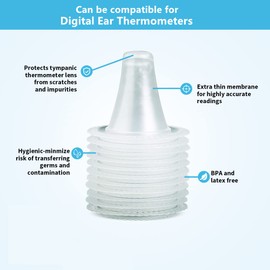 500X Ear Thermometer Probe Covers Refill Caps Lens Filters, Refill Covers Compatible with Braun Ear Thermometer, BPA Free and Disposable Digital Covers for Braun IRT 6520, IRT6020, IRT6500 Series