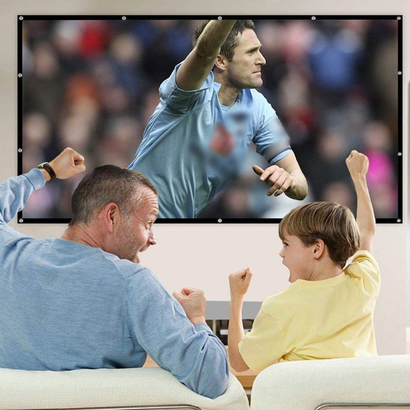 Projector Screen, Foldable 16:9 Projector Screen for Home Cinema and