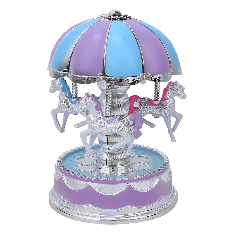 Innovative Children Carousel Birthday Gift Plastic Ornaments Luminous Eight Tone
