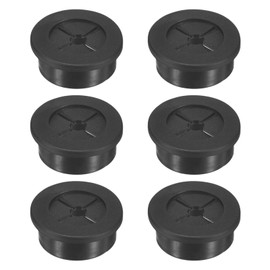 M METERXITY 6-Pack Rubber Grommets for Wiring 30mm Desk Grommet Double-Sided Flexible Cable Cord Grommet Desk Hole Cover for Cables/Wires Through Protection Cable Grommet [Black]