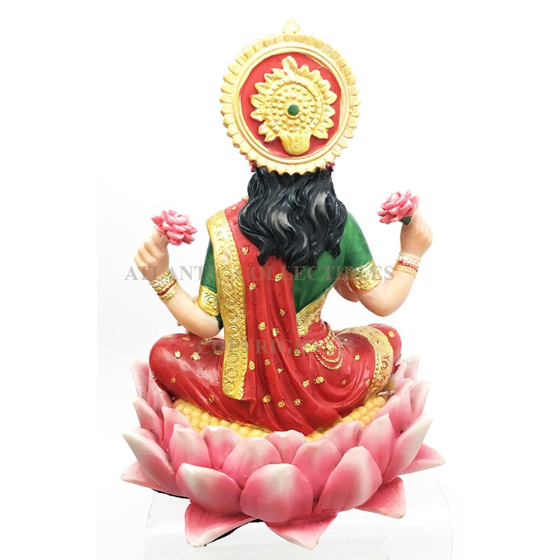 PT Pacific Trading Lakshmi Hindu Goddess on Lotus Statue Sculpture