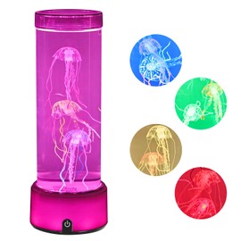 LKUA LED Large-Sized Dreamy Jellyfish lamp, Luminous Base with Bright RGB Color Changing Effect, Home and Office Decorative Atmosphere lamp, Children's Gift (Square Bottom)