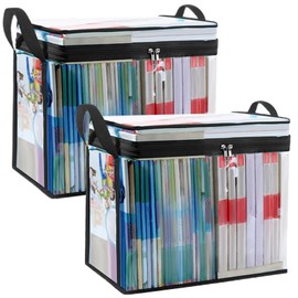 VorsiPro Comic Storage Case, Transparent Storage Bag for Books, Waterproof Transparent Storage Bag, Set of 2, Clear Storage Bag, Clear Book Storage Bag, Paperback Book Storage Case, Book Storage Bag,