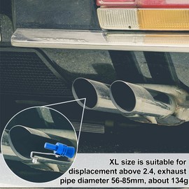 X AUTOHAUX 2pcs XL Size Car Turbo Whistle Aluminum Alloy Universal Turbo Sound Exhaust Muffler Pipe Whistle Car Roar Maker Blue