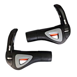 UFOR CAVO Ergonomic Lock-On Rubber Bike Grips, with Aluminum Locking Bar Ends, Black/Grey Handlebar Grips, 135mm, Made in Taiwan