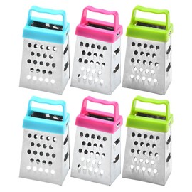Ciieeo 6pcs Mini Cheese Grater, Stainless Steel Small Box Graters Vegetable Grater Food Shredder Lemon Zester Kitchen Small Graters for Cheese Gingers Potatoes