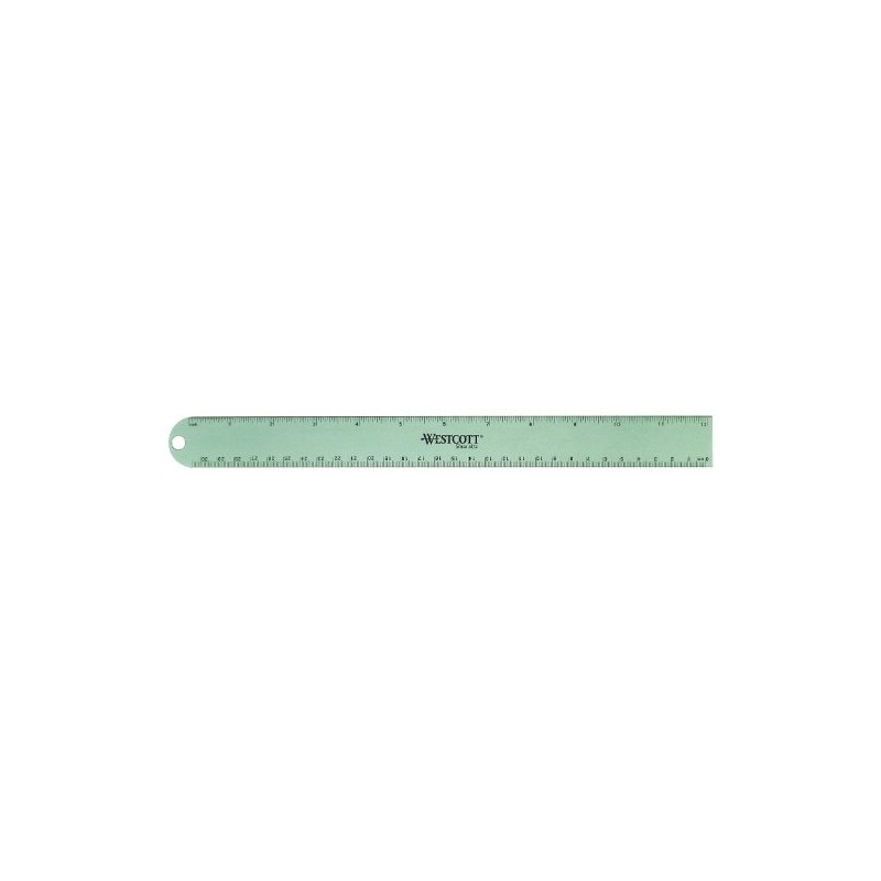 Westcott Anodized Aluminum Ruler, 12", Color Varies (14174)