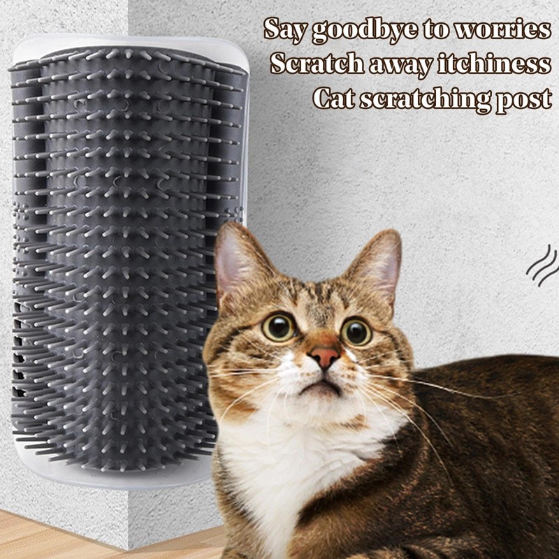 Cat Self Groomer,Soft Cat Wall Corner Massage Comb Grooming Tool,Pet