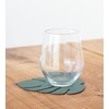 Lind DNA Monstera 989961 Glass Coaster Recycled Leather Hippo Pastel