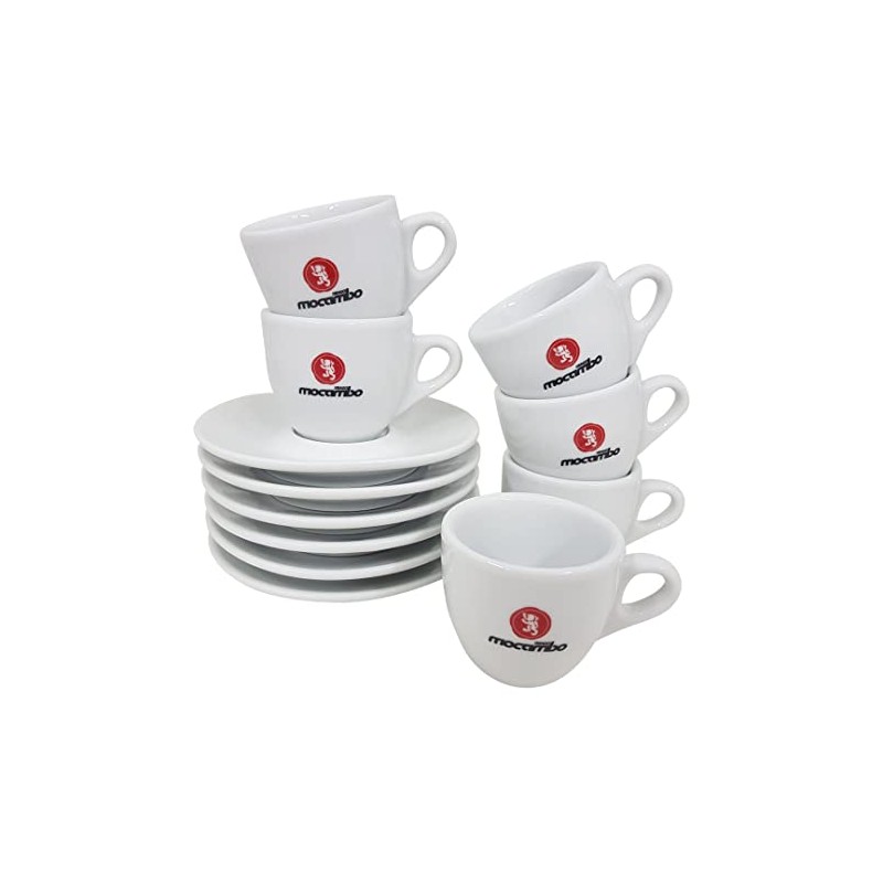 Drago Mocambo Caffe Espresso Cups with Saucers Set of 6