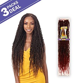 FreeTress Crochet Braids 2X Nita Distressed Gorgeous Loc 26" (3-Pack, 613)