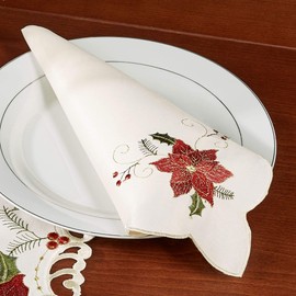 Poinsettia Palace Napkins Champagne Set of Four