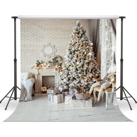 WOLADA Christmas Backdrop White Christmas Backdrop Christmas Living Room Backdrop Christmas Backdrops for Photography Christmas Backdrop 10x10FT 10800