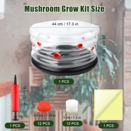 LUTER Monotub Mushroom Grow Kit, Home Inflatable Mushroom Grow Kit Indoor with Red Rubber Plugs & Air Filter, Save Space
