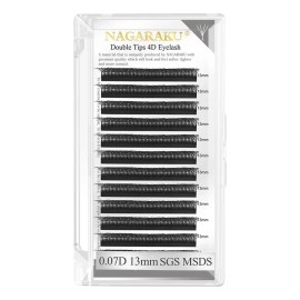 Nagaraku Extensión De Pestañas 4dw Double Tips