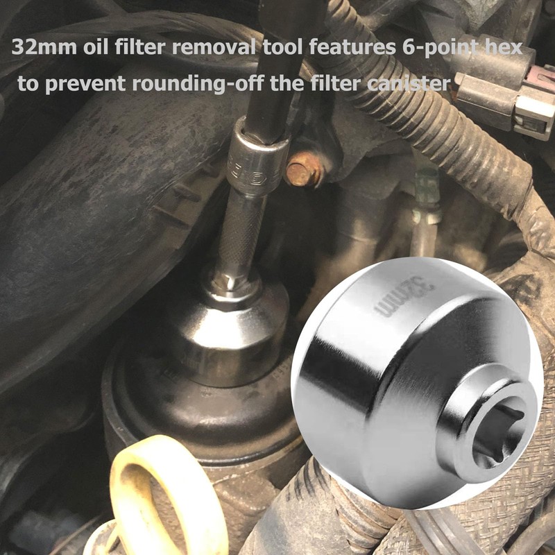 WINTOWIN 1 ¼" Low Profile Oil Filter Wrench Socket for