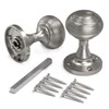 Bwintech 1 Set Beehive Mortice Door Knobs,Satin Nickel Finishing Pull