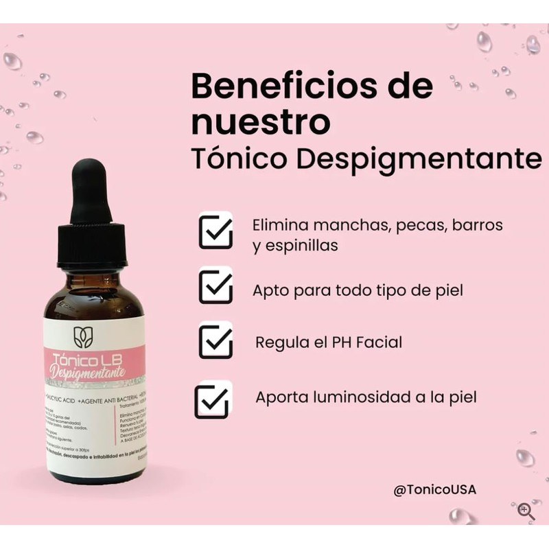 Generic Tonico Despigmentante LB *Elimina pecas, barros, paños, melasma*