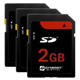 Synergy Digital 2GB Secure Digital SD Memory Cards, Compatible with Blackmagic Design Super-35 4K Digital Camera - Pack of 3