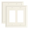 2-Pack Decorative Double Decorator Outlet Cover Plate, Light Almond Durable