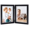 AEVETE 5x7 Double Picture Frames Hinged Wood Folding Picture Frames