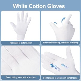 Paquete de 42 guantes de algodón blanco, unisex, suaves y elásticos para dormir | Dry Hands Sleeping, Eczema Care, Night-Time Moisturizing, Jewellery 