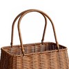 Plastic Imitation Rattan Basket Rustic Imitation Handwoven Picnic Basket Wtih