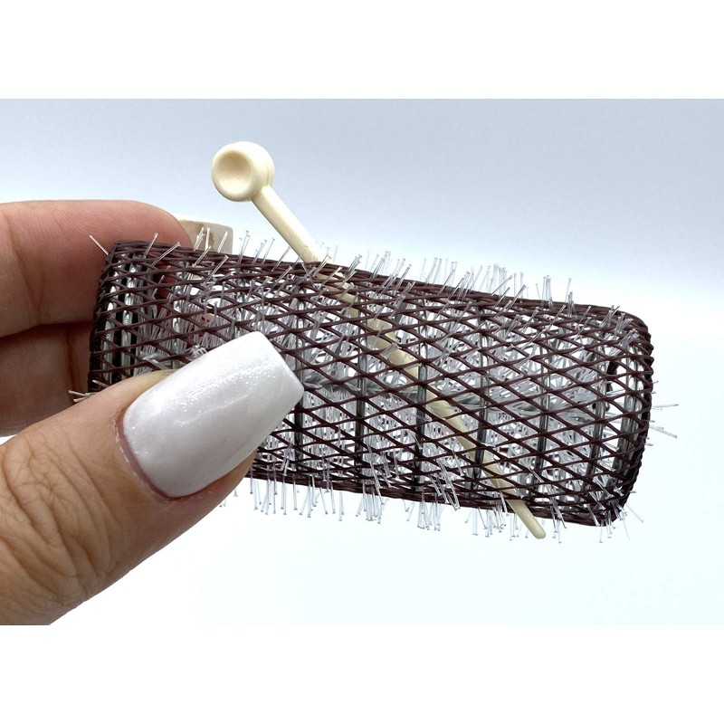 ALAZCO 8 pc Vintage Style Hair Rollers XLarge BRUSH ROLLERS