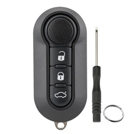 3 Button Key Fob Case Shell For Fiat 500 Ducato Doblo 500L Punto Bravo Panda Iveco Daily Peugeot Boxer Citroen Key Fob with Screwdriver key Ring (white buttons car）