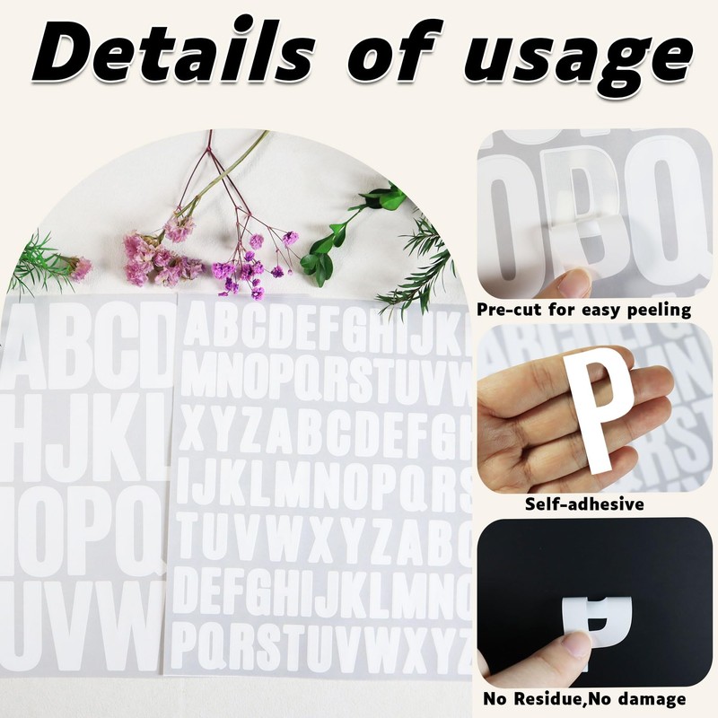 1 Inch 2 Inch Letter Sticker Self-Adhesive Alphabet Stickers