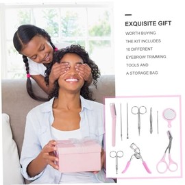 VICASKY 10-Piece Eyebrow Grooming Kit Eyebrow Razors Curling Eyelash Curler Scissors and Shaping Tools for Women Precision Trimming Set and Makeup Application