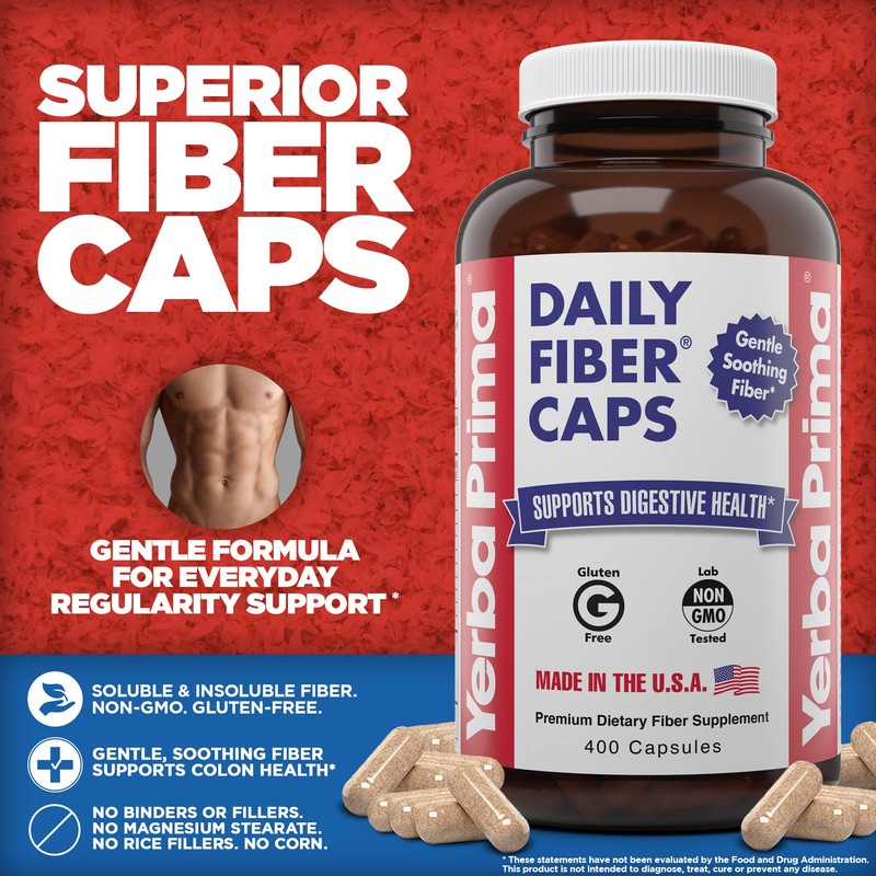 Yerba Prima Daily Fiber Caps Formula, 400 Capsules - Both