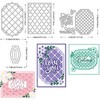 BENECREAT 4 Styles Net Lace Frame Cutting Dies, Grid Background