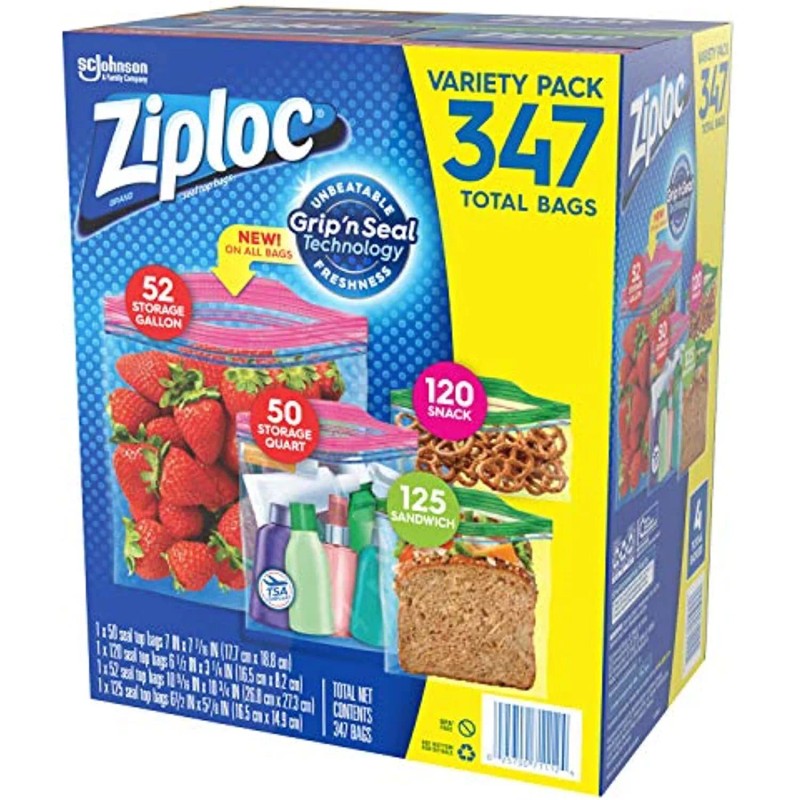 Ziploc Storage Bags, Various Sizes, 347 ct. ( 1 pack