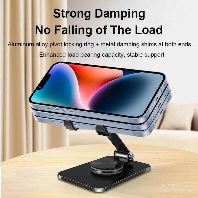 YZLELEQ Adjustable Phone Stand with 360 Rotating Base Portable Foldable