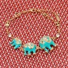 Barzel Pulsera de elefante triple chapada en oro de 18