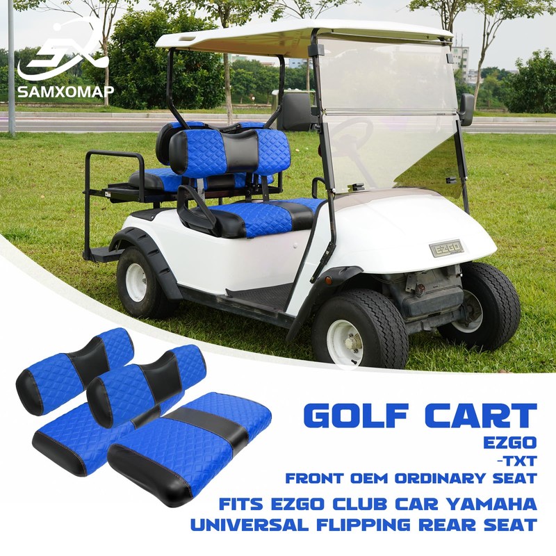 SAMXOMAP Golf Cart Front and Rear Seat Covers Waterproof and