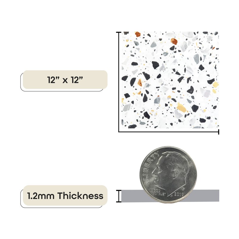 Tivoli Self Adhesive Vinyl Floor Tiles, 45 Tiles - 12"