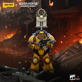 LEBOO JOYTOY Warhammer 40k Imperial Fists Legion MkIII Tactical Squad Legionary with Legion Vexilla 4.8 inch Collectible Model Gifts