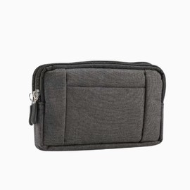 Belt Pouch, Small, Men's, Women's, Stylish, Waist Pouch, Belt Holder, Smartphone Holder, Mini Bag, Waist, Lightweight, Smartphone Pouch, Shockproof, Horizontal, For Work (L(6.4 inches), Black)