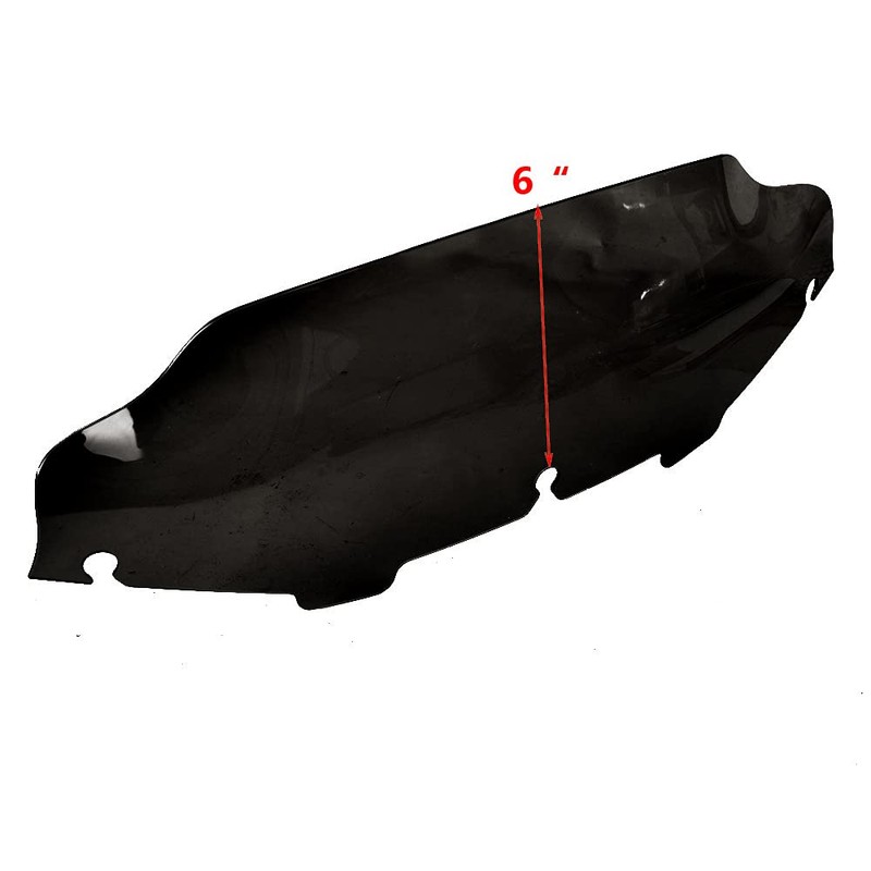 MZYPARTS Motorcycle 6" Black Wave Windscreen Wind Splitter Windshield For
