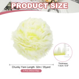 PATIKIL 35yds Plüschgarn Kunstpelzgarn, 4 Knäuel 0,4"OD 50g Plüschwolle Garn zum Stricken Weiches Flauschgarn Häkeln Dickes Plüschpelz Fluffy Yarn für DIY Basteln, Handstricken, Gelb