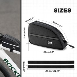 ROCKBROS Bicycle Top Tube Bag Frame Bag Lightweight for Folding Bikes 0.8 L Bicycle Front Tube Storage Bag