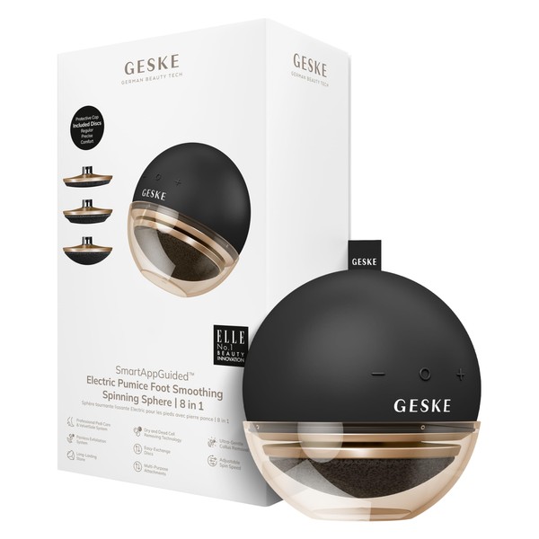 GESKE Electric Pumice Foot Smoothing Spinning Sphere, 8 in 1,