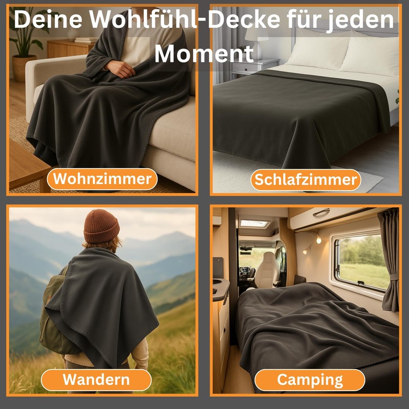 HLKauf Fleece Blanket, 150 x 200 cm, Cuddly Blanket, Fluffy,